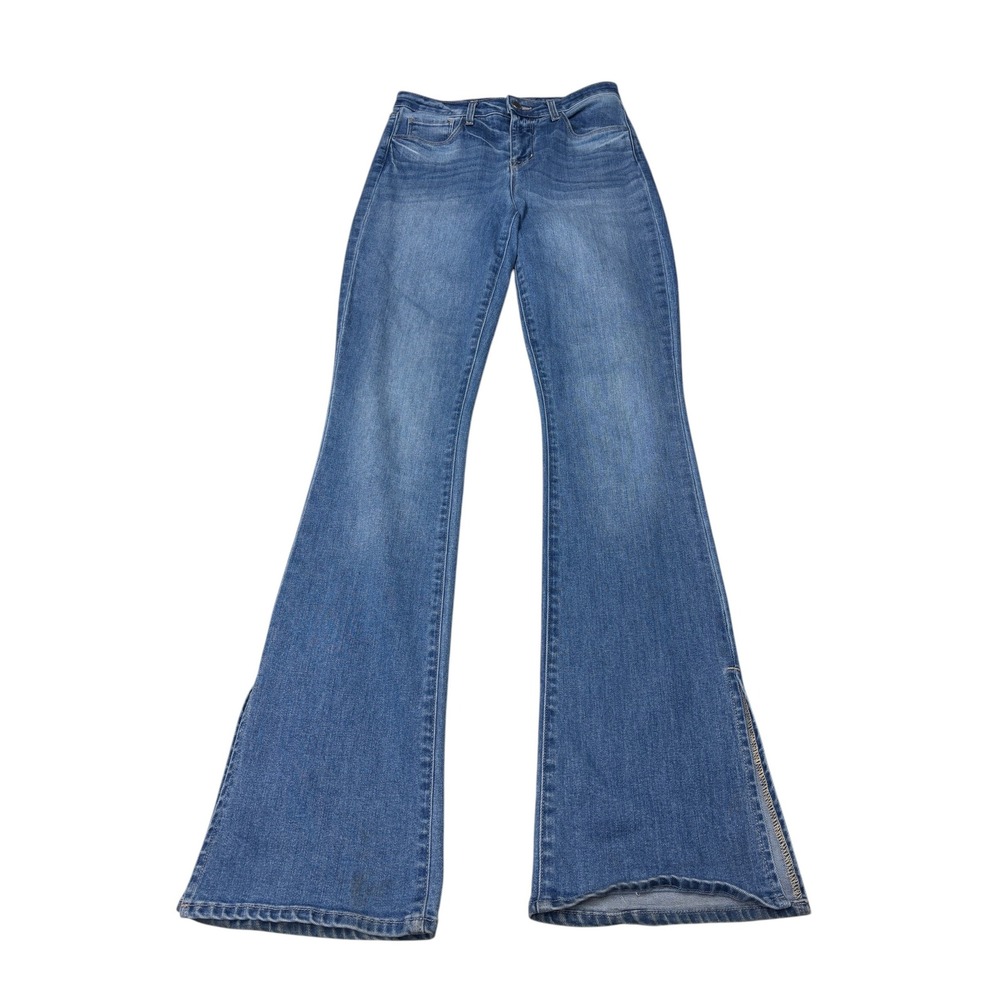 L'AGENCE Alamo High Rise Flare Jeans Abilene Blue Womens Size 25X33 Side Slit